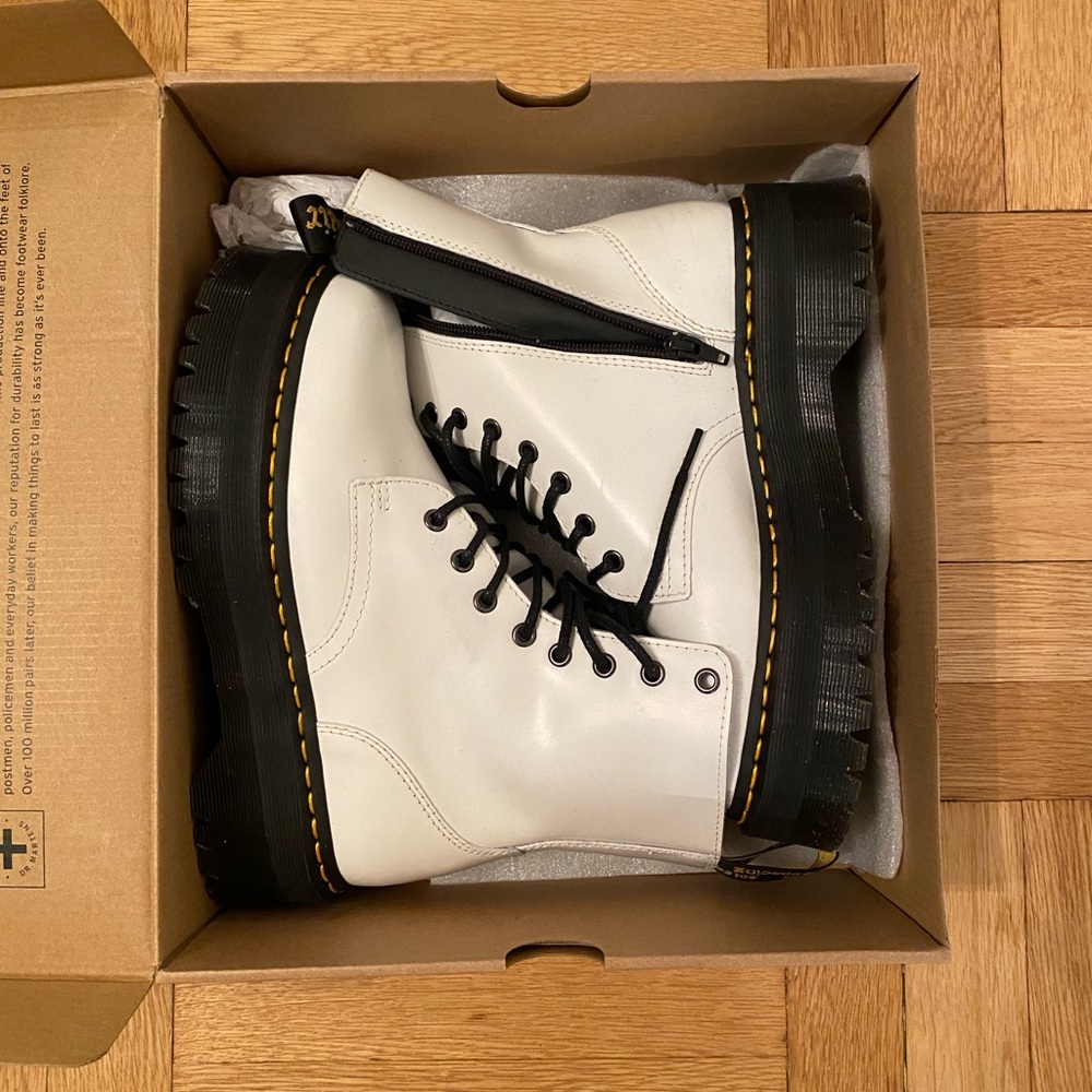 Dr. Martens Jodan boots. White. Size 8.5 - used once.